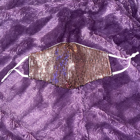 Sequin Face Mask - Rose Pink - Picture 2 of 2
